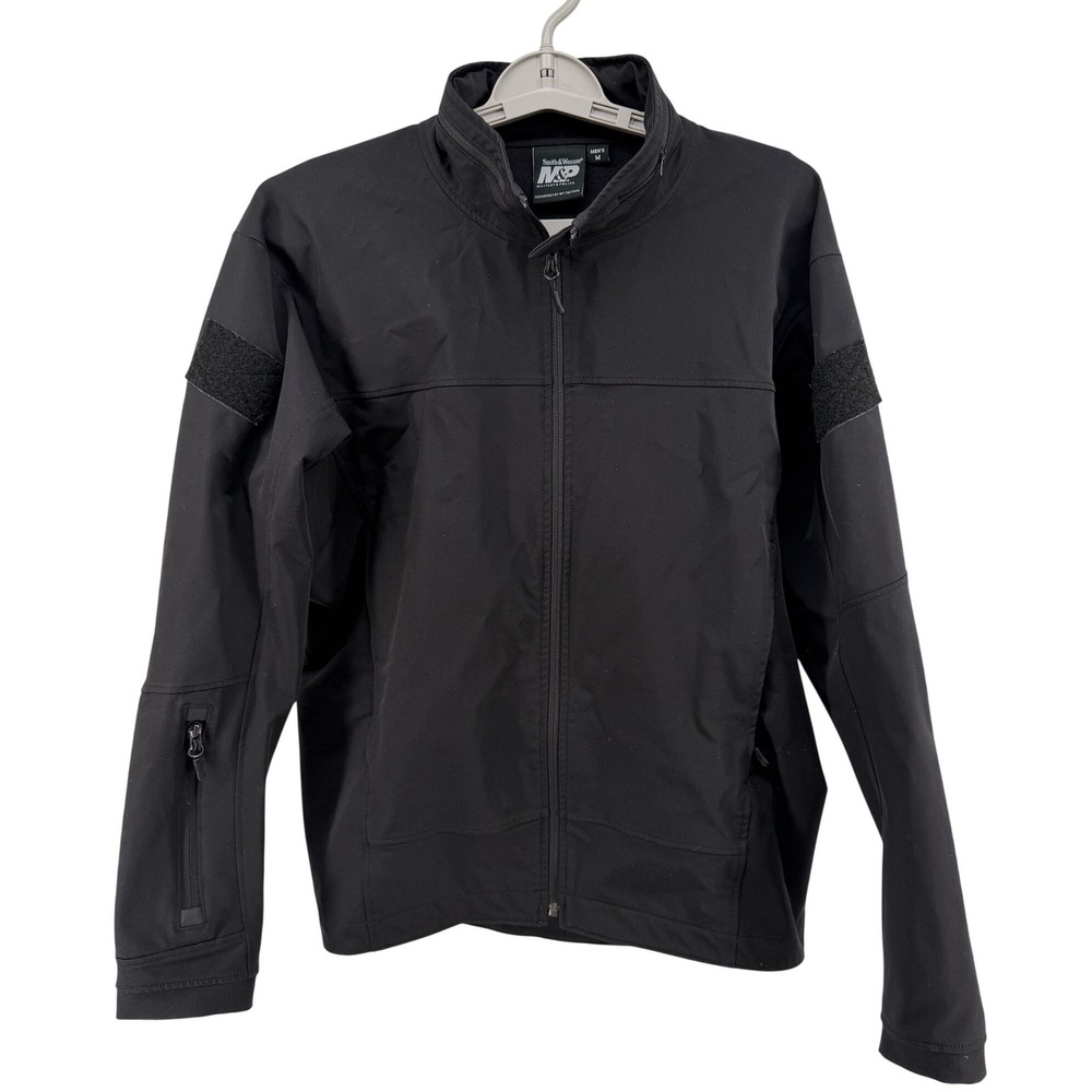 Smith & Wesson M&P Mens Black Tactical Softshell Jacket Stowable Hood‎ Size M